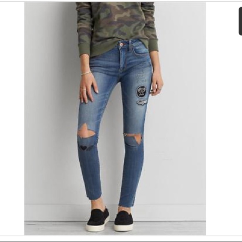 American Eagle Jegging Patch Embroidered
